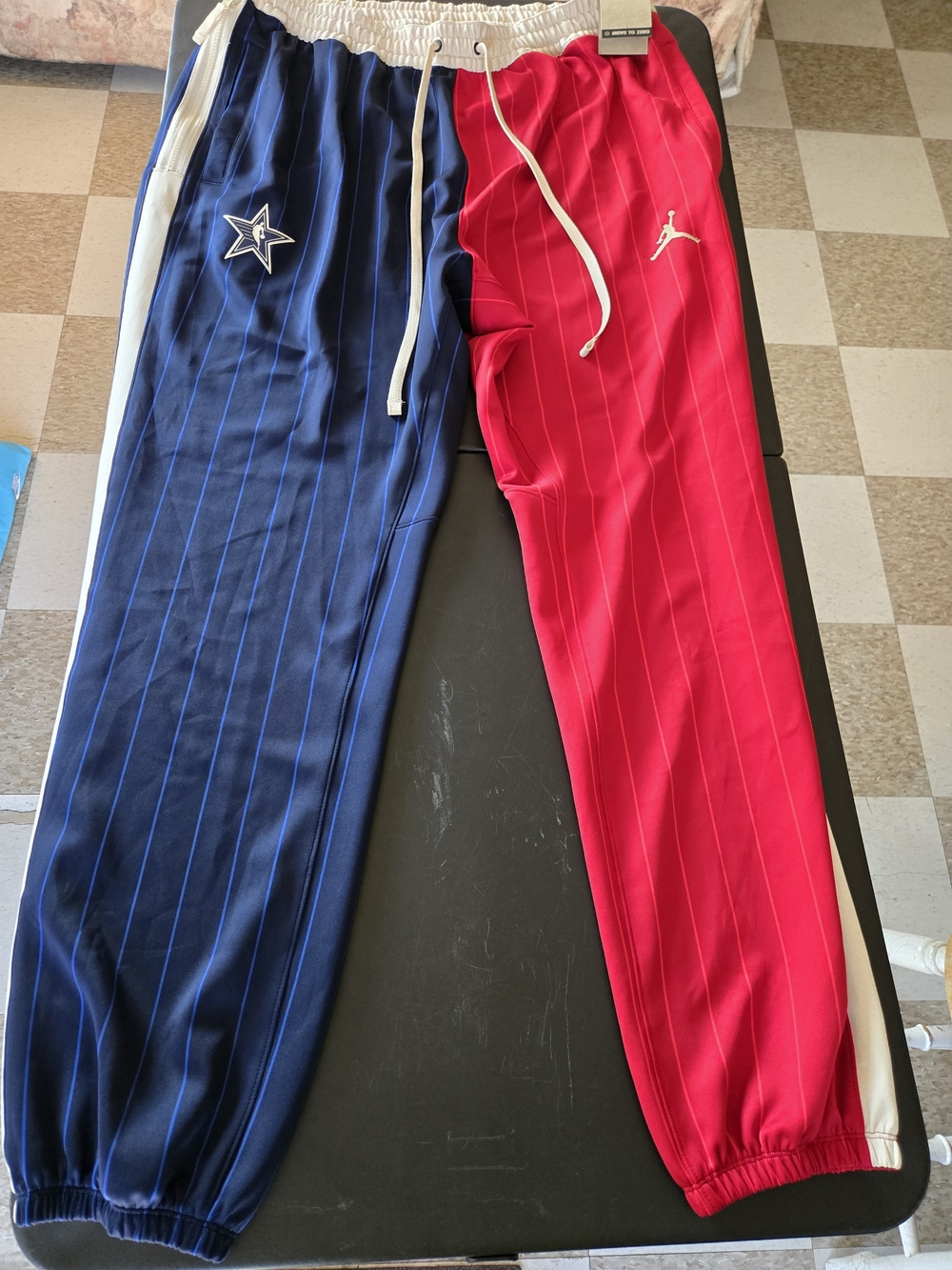 NBA Colorblock Pinstripe Kids Sweatpants - Navy & Red